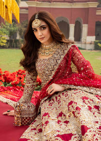 Nisa deep red bridal complete look - Kanwal Malik bridal couture