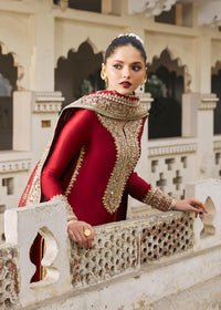 Noreen berry red complete look - Kanwal Malik luxury pret