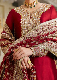 Noreen berry red dupatta detail - Kanwal Malik luxury pret