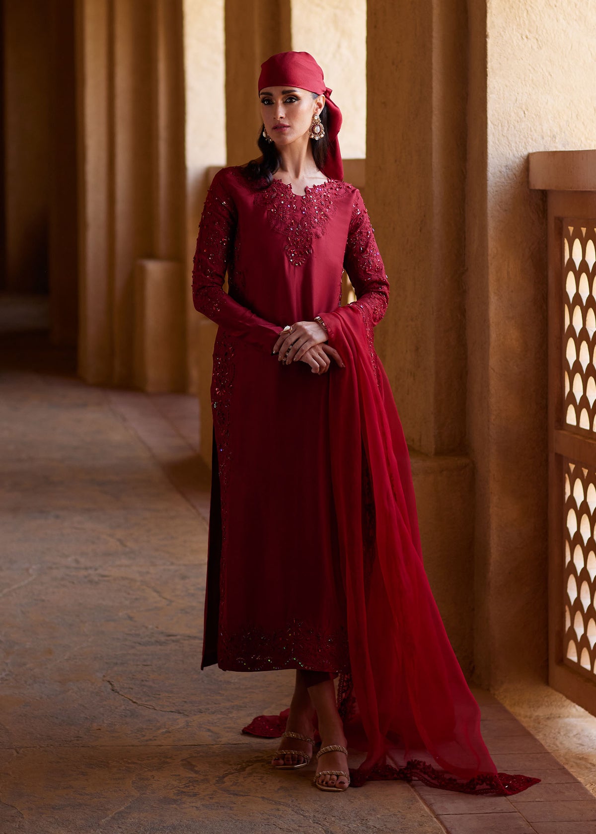 Nour red back view - Kanwal Malik