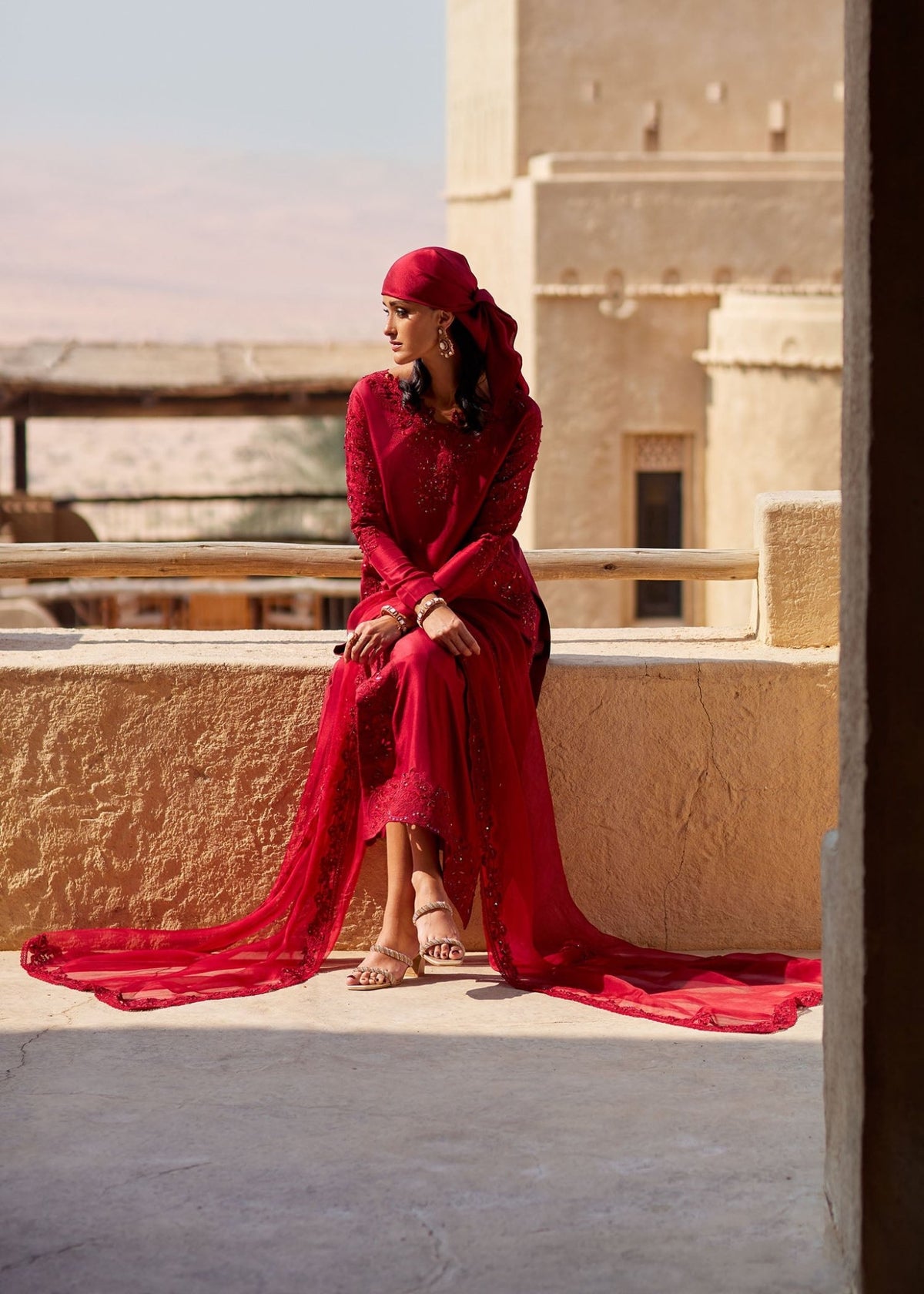 Nour red complete look - Kanwal Malik