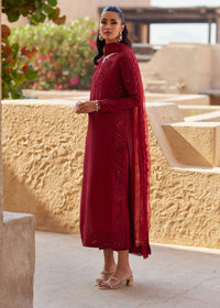 Nour red straight pants detail - Kanwal Malik