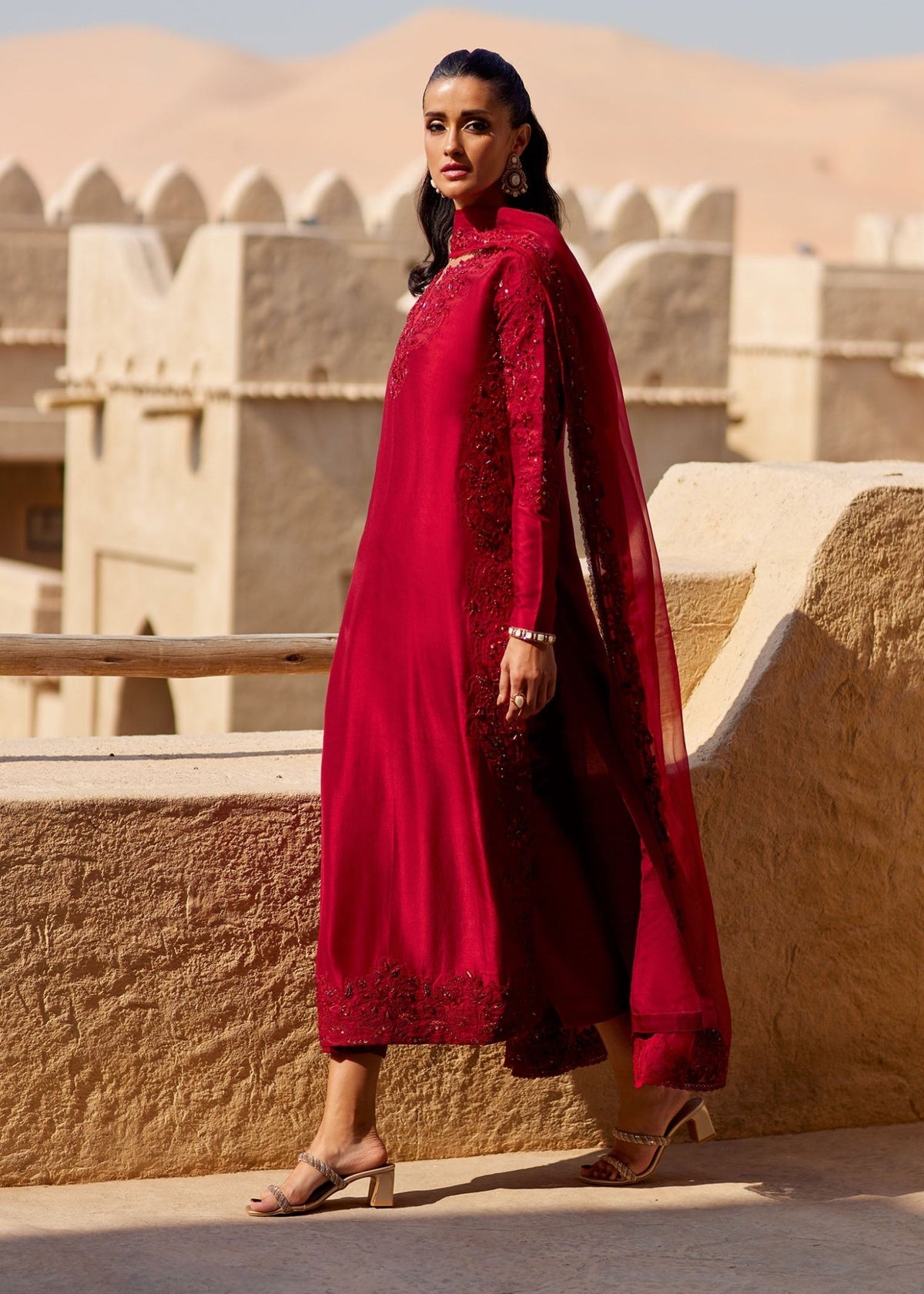 Nour red styled look - Kanwal Malik