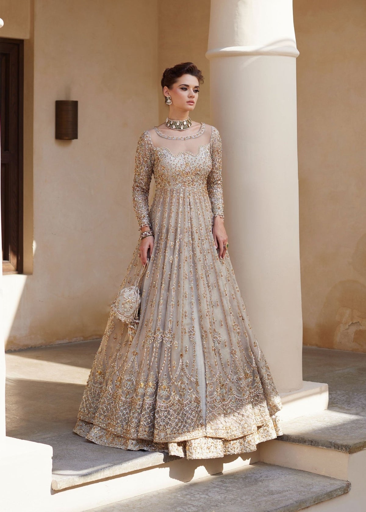 Novalle ivory bridal back view - Kanwal Malik bridal couture