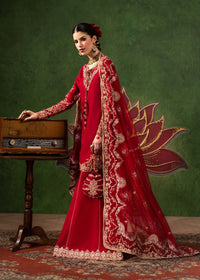 Nuray crimson ensemble back view - Kanwal Malik luxury pret Pakistan