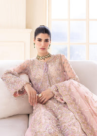 Orchid pink dupatta embroidery detail - Kanwal Malik