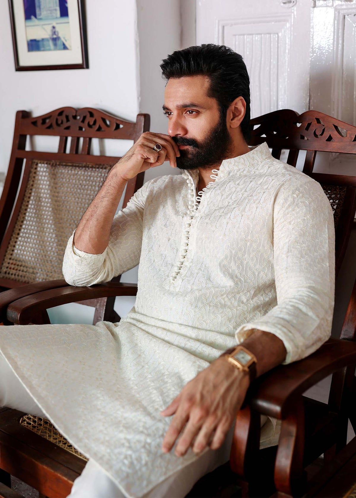 Raamis off-white complete look - Kanwal Malik menswear