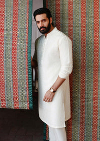 Raamis off-white festive styled look - Kanwal Malik menswear