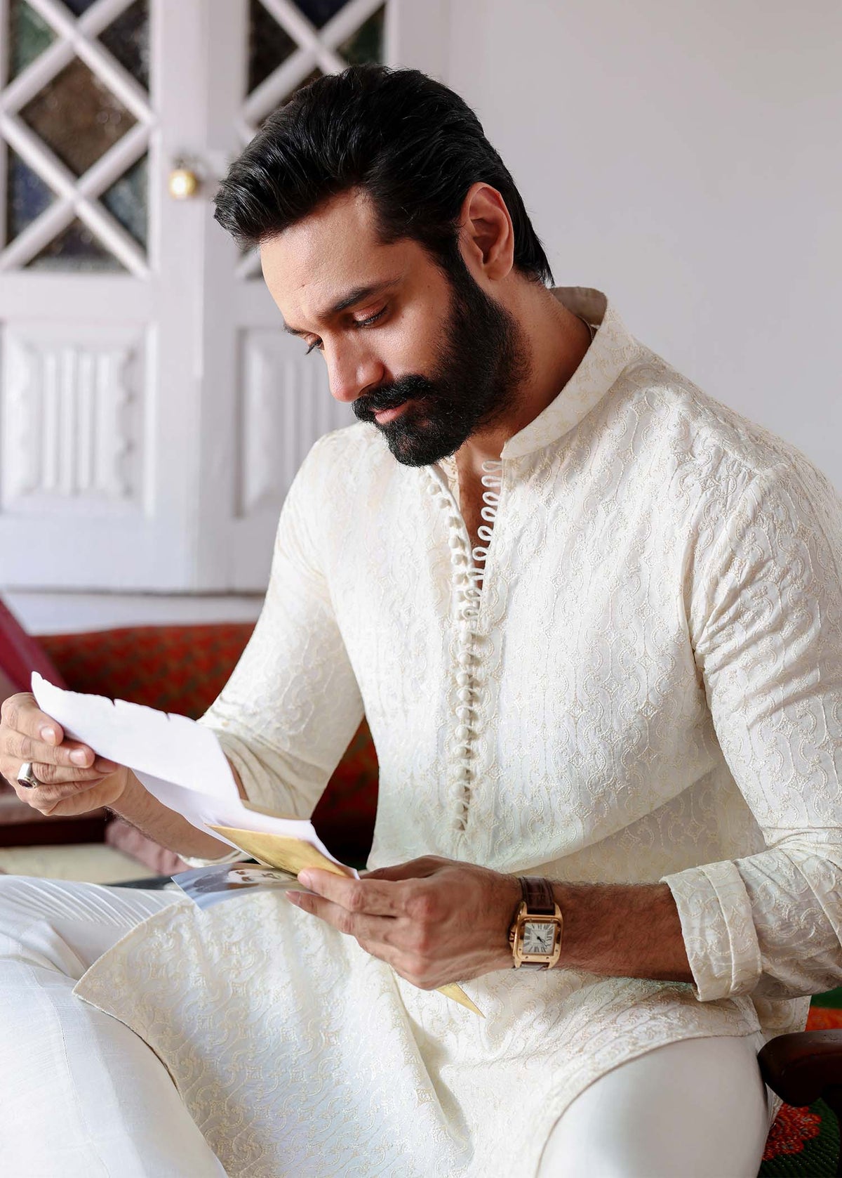 Raamis off-white styled look - Kanwal Malik menswear