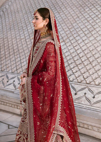 Raania red dupatta pearl motif detail - Kanwal Malik bridal couture