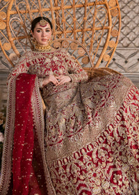Raania red sitara dabka naqshi embellishment detail - Kanwal Malik bridal couture