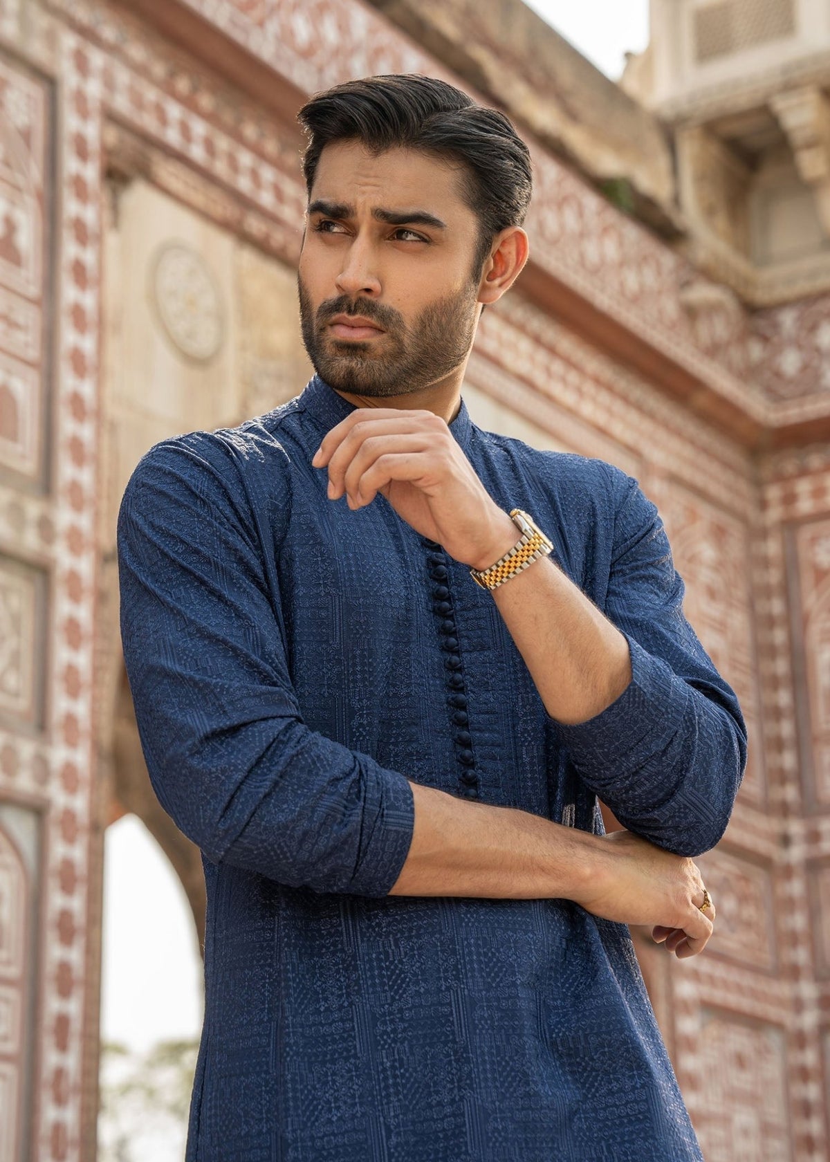 Rameer navy complete look - Kanwal Malik menswear