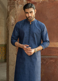 Rameer navy trouser detail - Kanwal Malik menswear