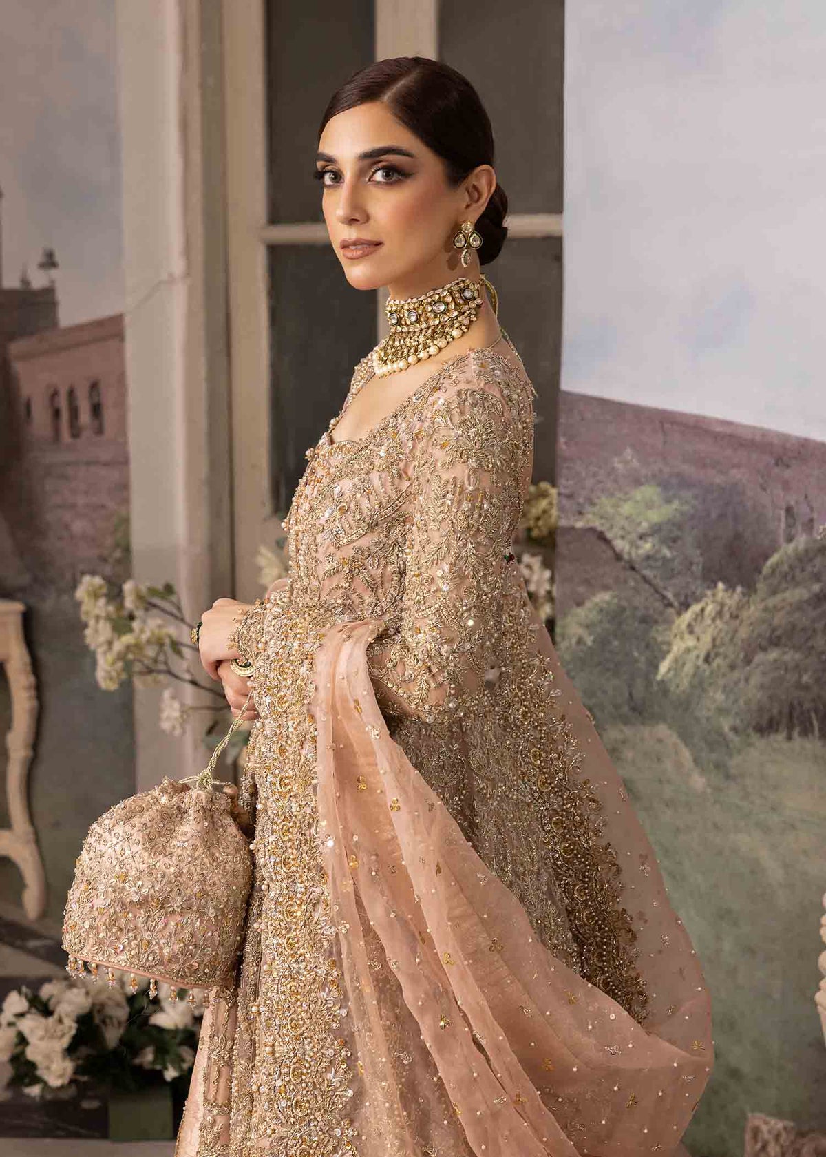 Rasha light pink bridal full ensemble view - Kanwal Malik bridal couture