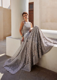 Ravina grey bridal back view - Kanwal Malik bridal couture