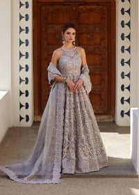 Ravina grey organza bridal gown front view - Kanwal Malik bridal couture