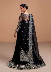 Rayen black crushed maxi dress border detail - Kanwal Malik luxury pret