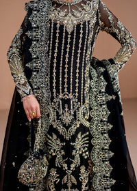 Rayen black doori tassel slit detail - Kanwal Malik luxury pret