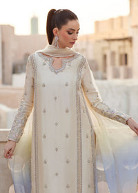 Reham ivory embroidered neckline detail - Kanwal Malik