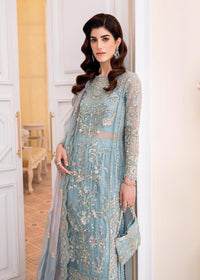 Rimel ice blue laser dupatta detail - Kanwal Malik