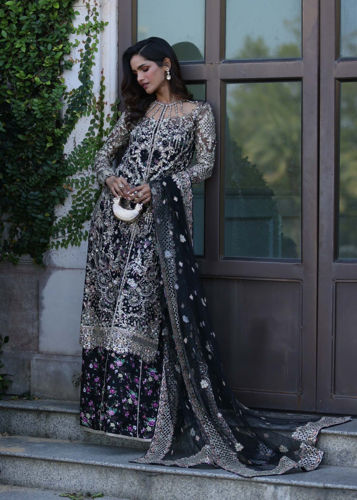 Rina black back view - Kanwal Malik luxury pret