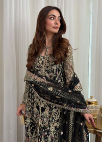 Rina black full ensemble view - Kanwal Malik luxury pret