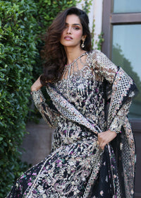 Rina black printed sharara detail - Kanwal Malik luxury pret