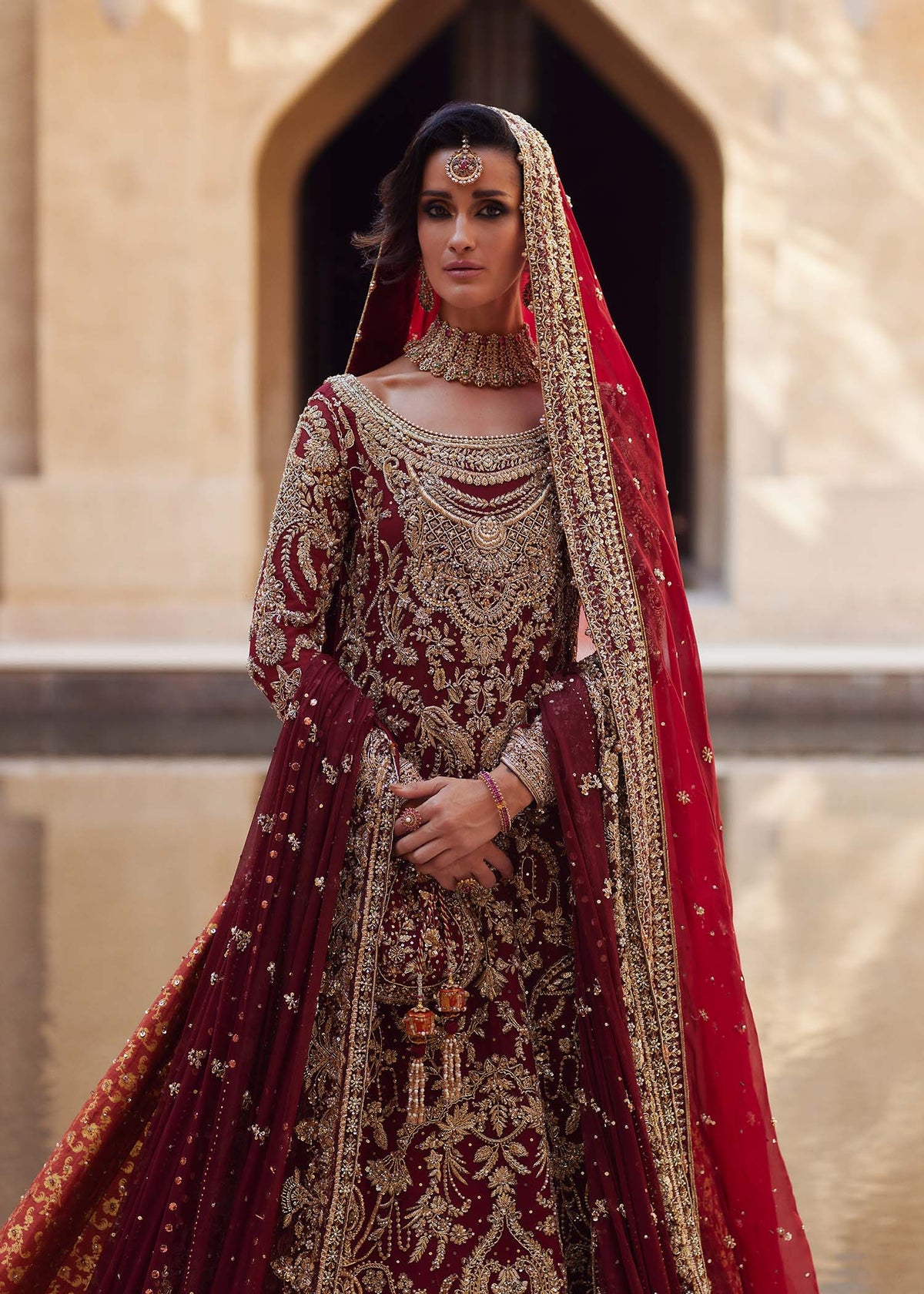 Riva double dupatta detail - Kanwal Malik bridal couture