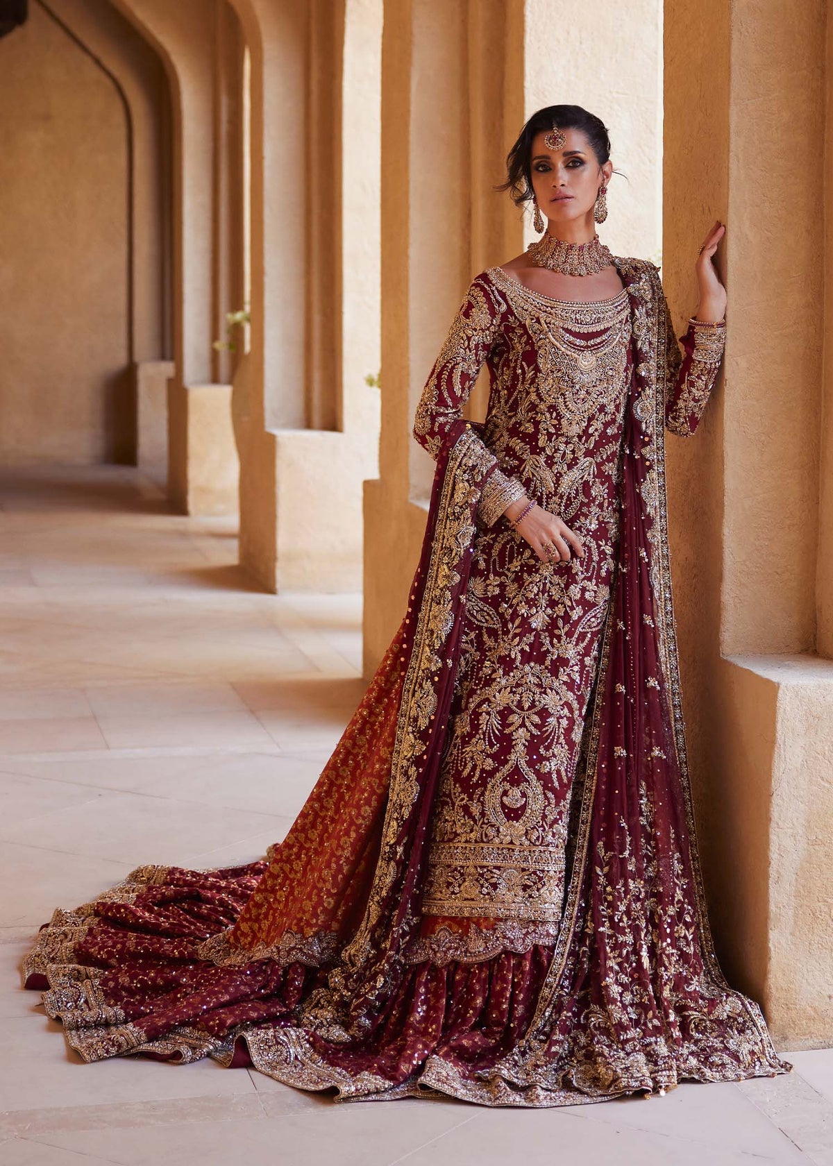 Riva bridal lehenga full ensemble detail - Kanwal Malik Pakistani bridal wear