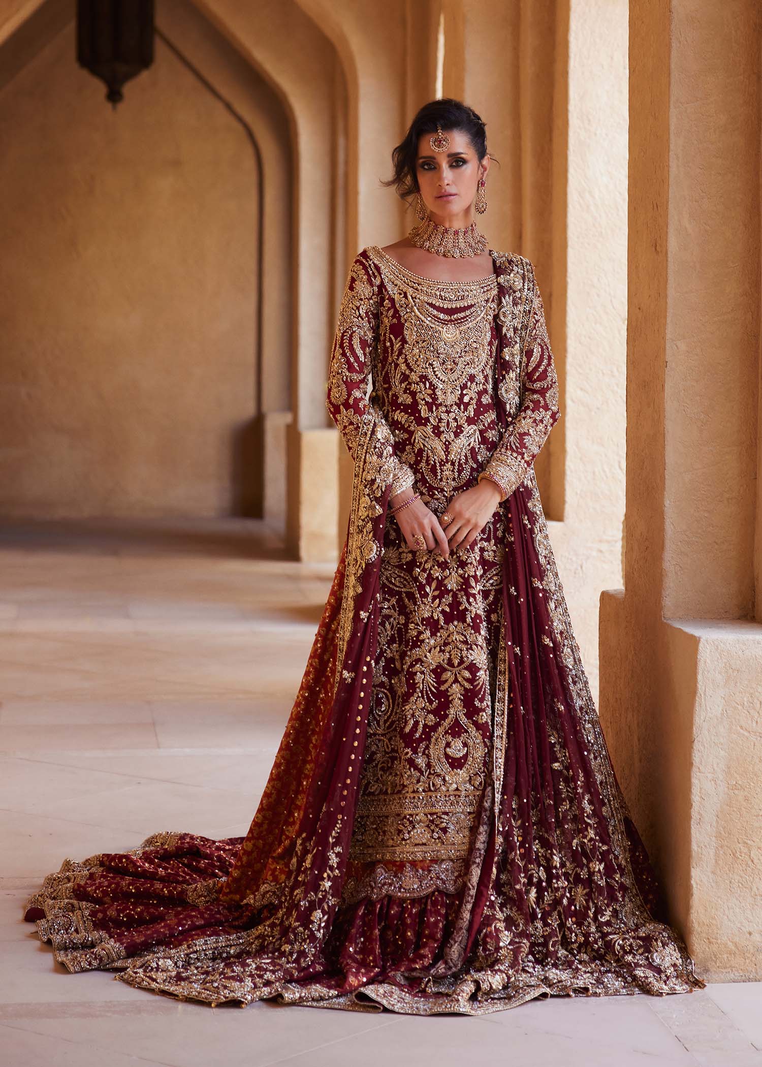 Riva red bridal lehenga front - Kanwal Malik Seera Bridals'26