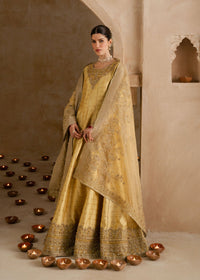 Roohi butter yellow dupatta border embroidery - Kanwal Malik luxury pret