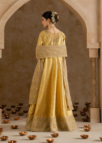 Roohi butter yellow pishwas back view - Kanwal Malik luxury pret Pakistan