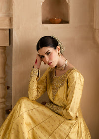 Roohi butter yellow pishwas full ensemble view - Kanwal Malik luxury pret