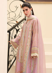 Roselle lilac medium silk dupatta detail - Kanwal Malik luxe silk