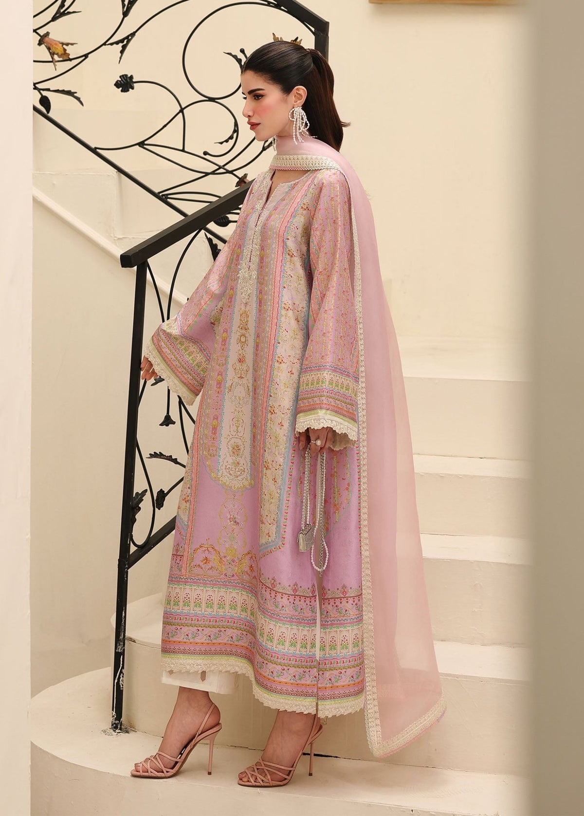 Roselle lilac styled look - Kanwal Malik luxe silk