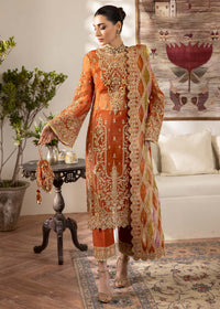 Roshail rust chattapatti shirt front view - Kanwal Malik