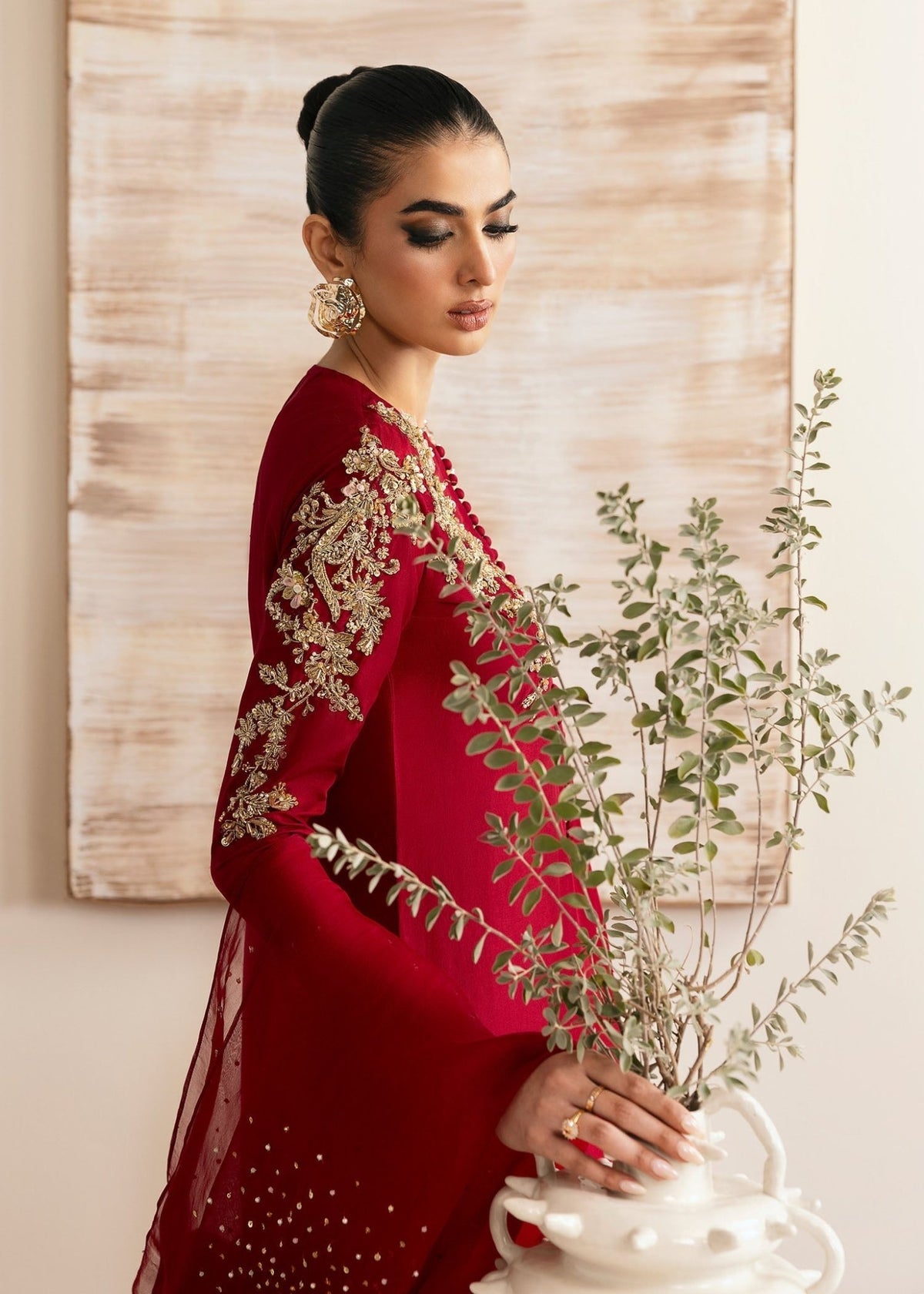 Rosina red complete look - Kanwal Malik luxury pret