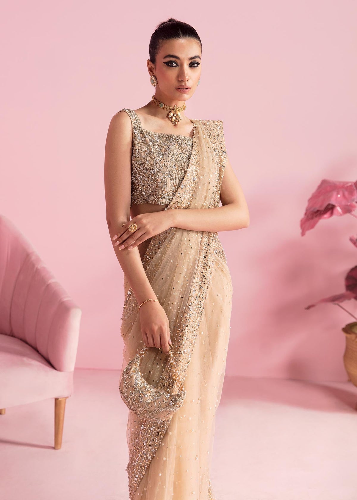 Sakura nude complete look - Kanwal Malik luxury pret