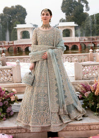 Saleha ice blue dupatta motif border detail - Kanwal Malik bridal couture