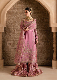 Saliha lilac dupatta pallu embroidery - Kanwal Malik luxury pret