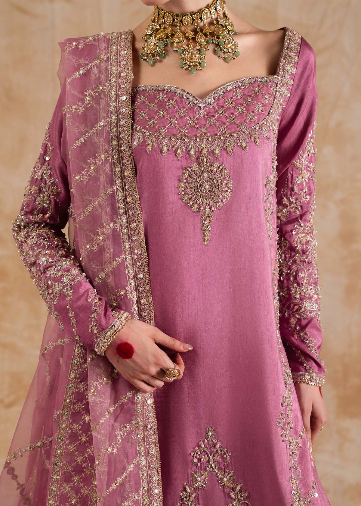 Saliha lilac ensemble complete look - Kanwal Malik Pakistani luxury wear