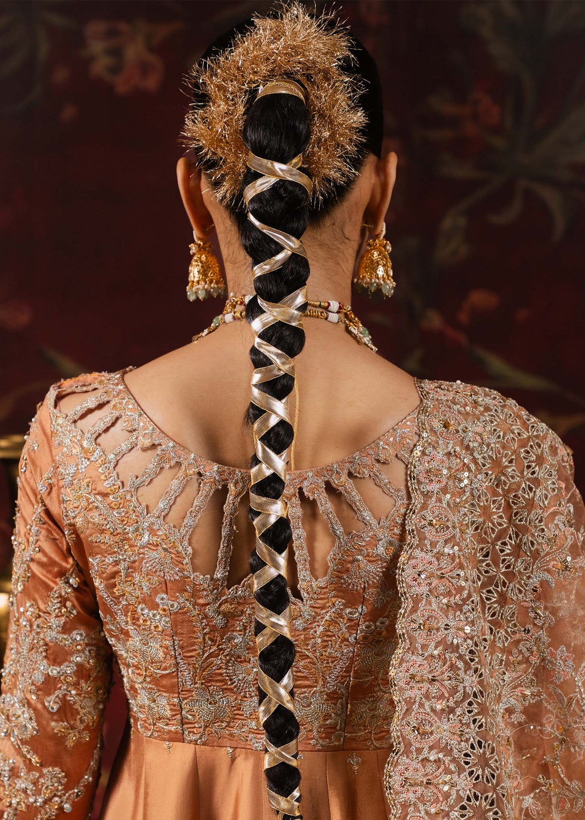 Samira peach churidar gotta detailing - Kanwal Malik Pakistani formal wear