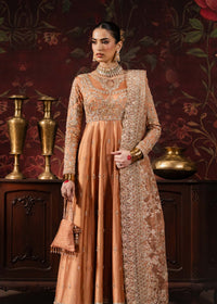Samira peach pashwas dupatta border embroidery - Kanwal Malik luxury pret