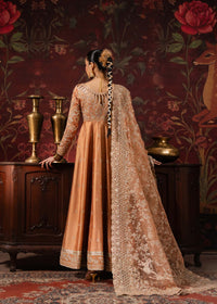 Samira peach pashwas back view - Kanwal Malik luxury pret Pakistan