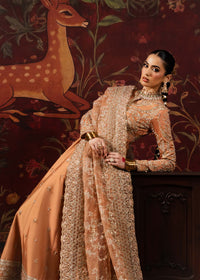 Samira peach pashwas complete look - Kanwal Malik Pakistani luxury wear