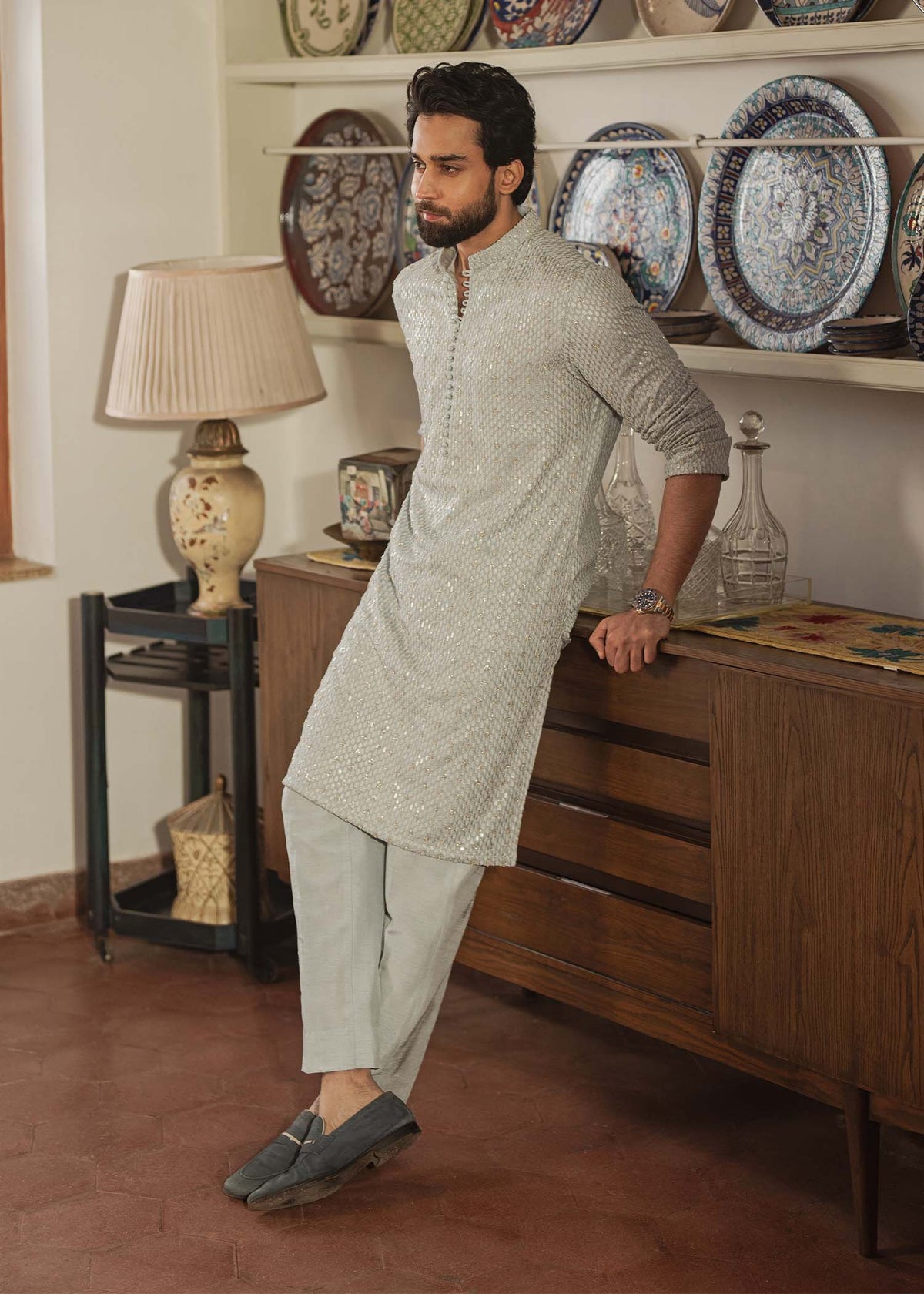 Shahmeer serene blue complete look - Kanwal Malik menswear