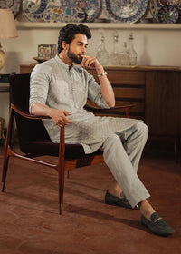 Shahmeer serene blue festive styled look - Kanwal Malik menswear