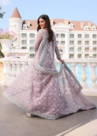 Shanila lilac laser-embroidered dupatta detail - Kanwal Malik luxury pret