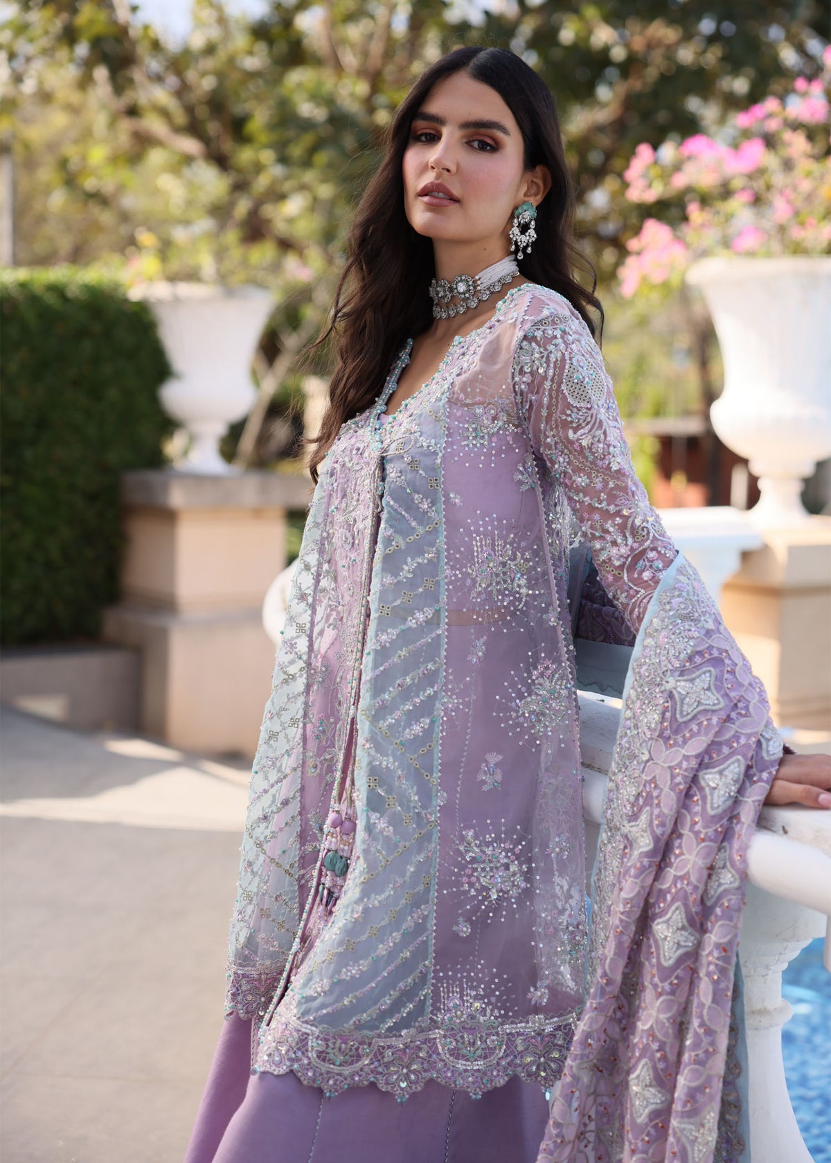 Shanila lilac full ensemble view - Kanwal Malik luxury pret