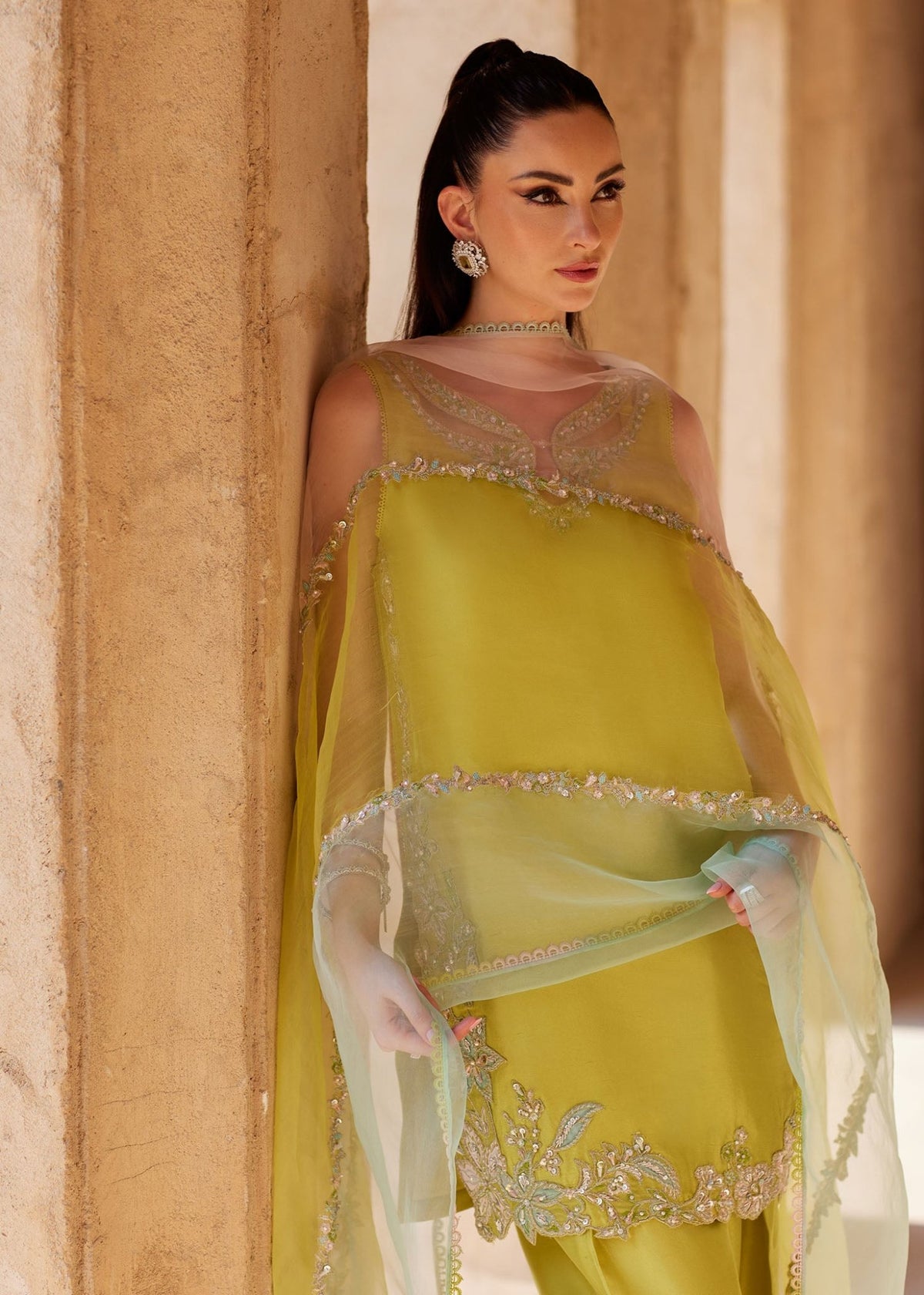Sia parrot green styled look - Kanwal Malik
